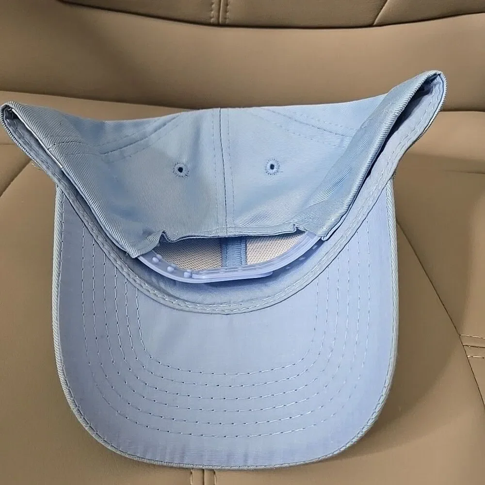 Retro Cobra Blank Canvas Hat Light Blue 6 Panel Structured Minimalist Youth